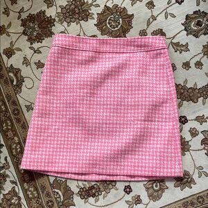 J. Crew Pink and White Mini Pencil Skirt